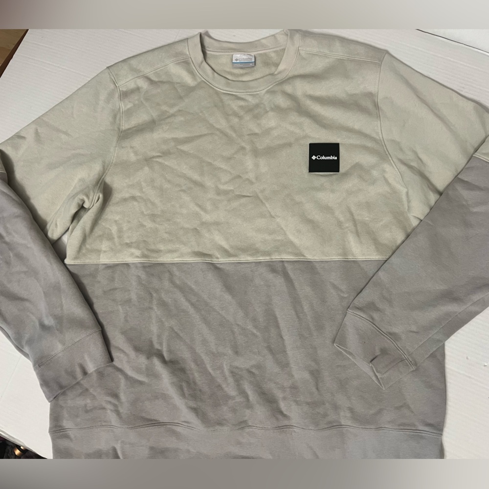 Columbia Men's Crewneck Sweater - Beige and Light Gray